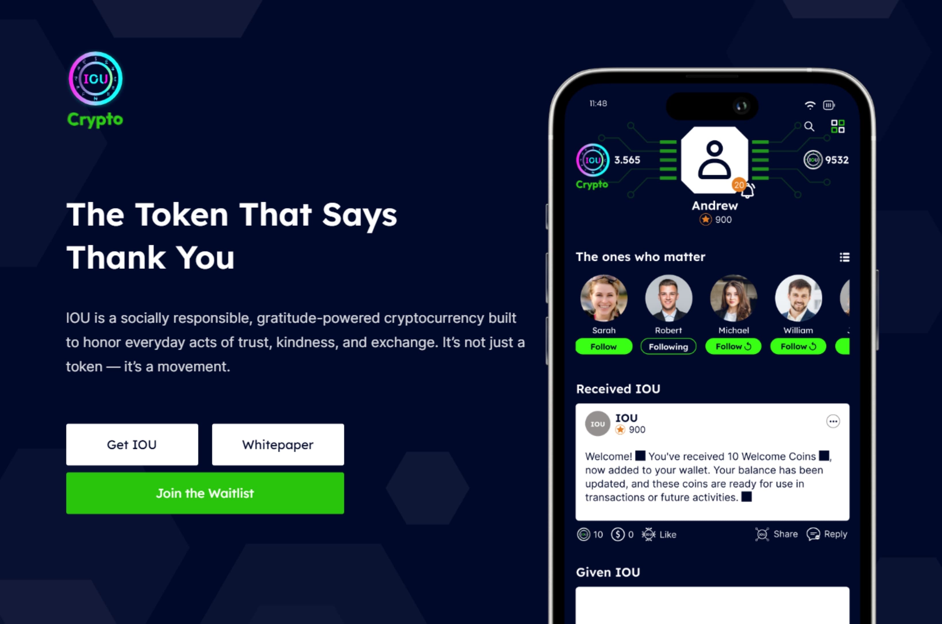 IOU Web3 gratitude platform by Elite Web Technologies